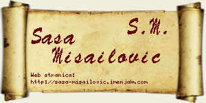 Saša Misailović vizit kartica